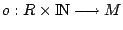 o is a function from the set of TAMs and the natural numbers to the set of modules