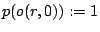 p of o of r and 0 is 1