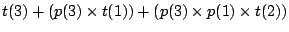 t(3)+(p(3)xt(1))+(p(3)xp(1)xt(2))