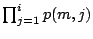 product from j=1 to i of p(m,j)