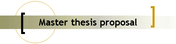 Master thesis proposal