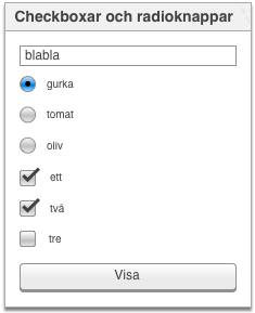 Checkboxar och radioknappar