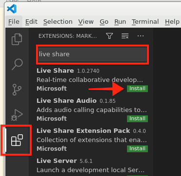 Installera Live Share