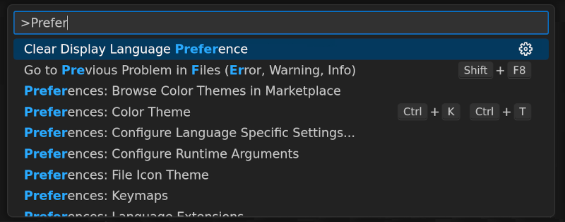 Kommandopaletten i VS Code