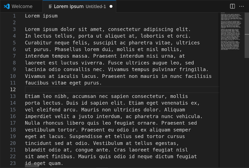 Exempel p hur texteditering kan se ut i VS Code