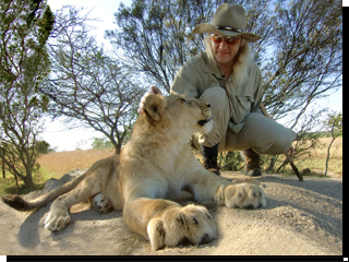 Robert and the subadult lioness Kali